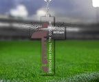 cross keychain acrylic personalized photo with custom name custom keepsake