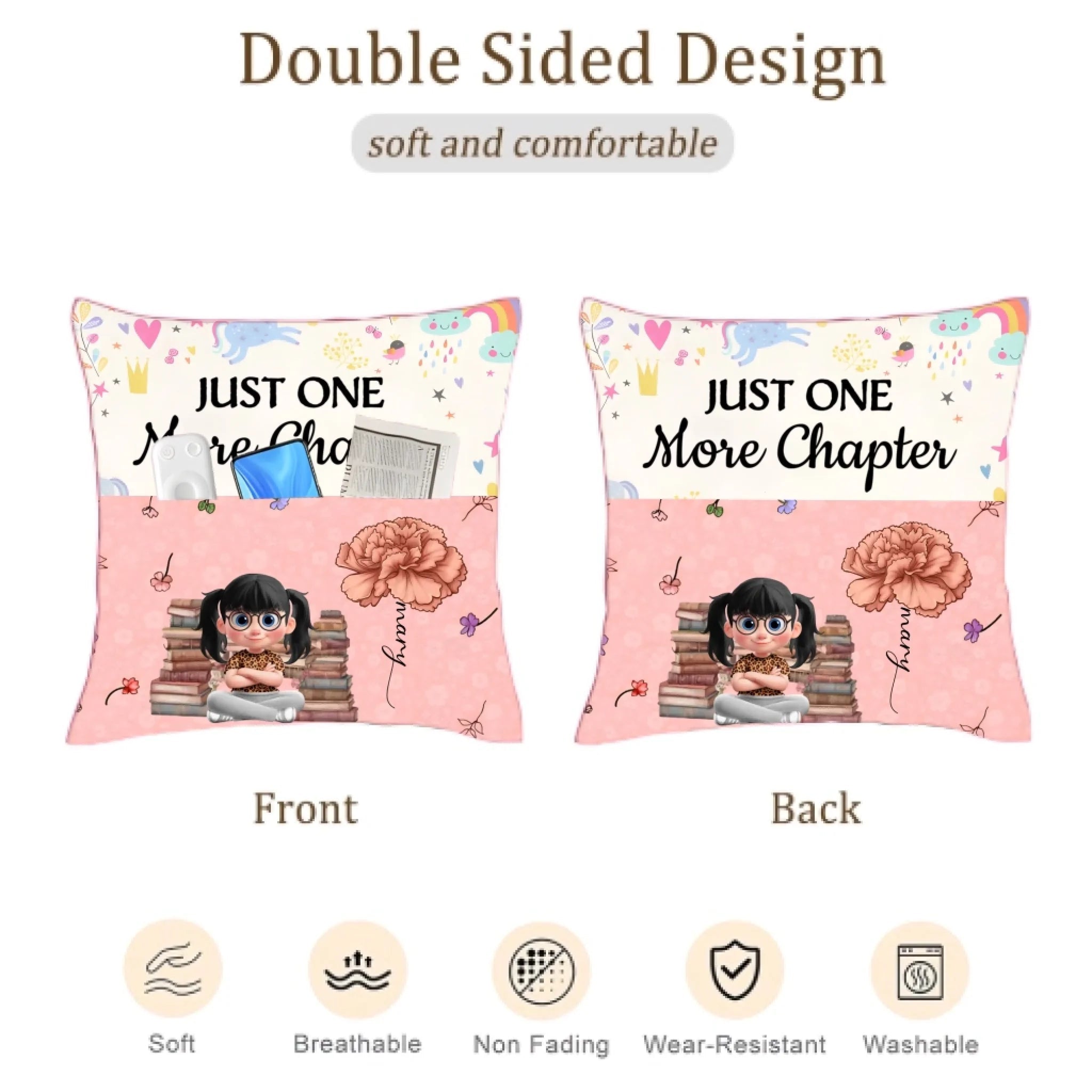 Kid Reading Pillow Birth Month Flower – Personalized Pocket Pillow for Kids – Custom Name & Birth Flower Design – Cozy Bedtime Reading Cushion – Thoughtful Birthday, Baby Shower & Christmas Gift for Children 1073319 - DiyGiftly