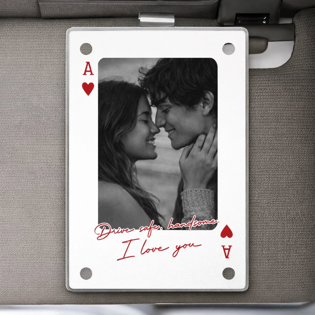 gifts for wife King & Queen Custom Photo Car Visor Clip - Drive Safe I Love You Personalized Wooden Gift 1099820 detail 1