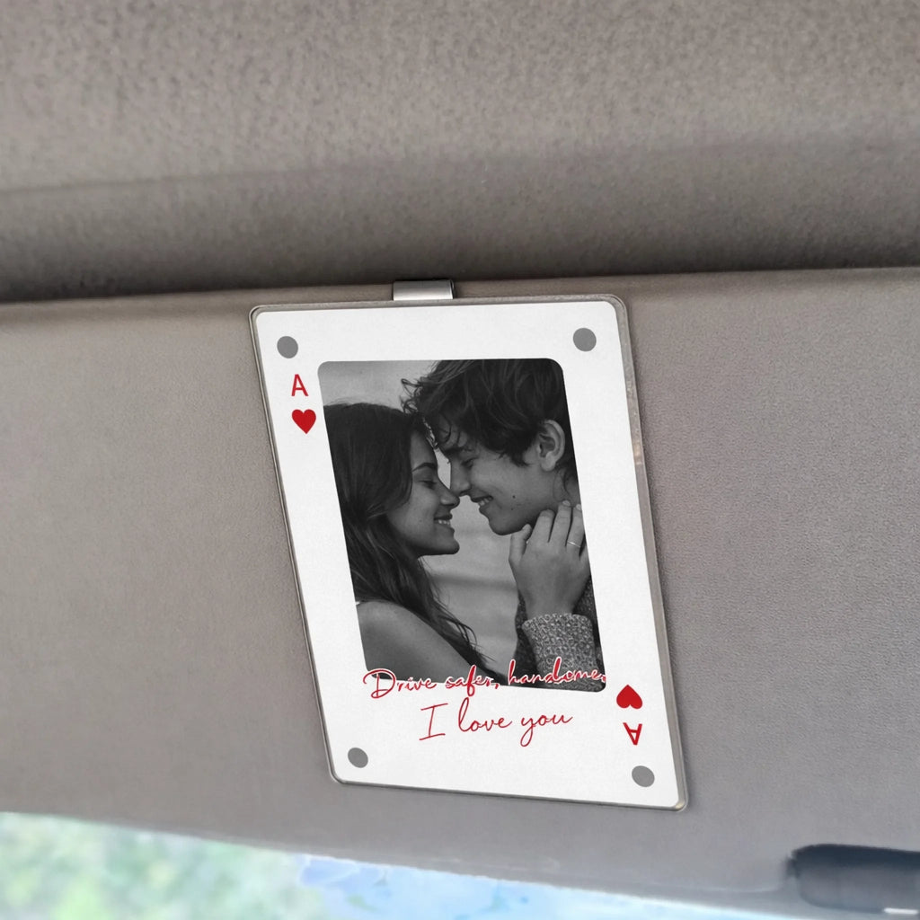 gifts for wife King & Queen Custom Photo Car Visor Clip - Drive Safe I Love You Personalized Wooden Gift 1099820 detail 2