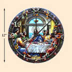 last supper custom name wooden wall clock as a new home gift