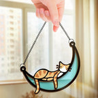 Lazy Cat - Cat Personalized Window Hanging Suncatcher - Gift For Pet Owners, Pet Lovers 668373 - DiyGiftly