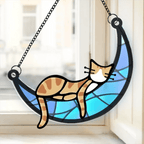 Lazy Cat - Cat Personalized Window Hanging Suncatcher - Gift For Pet Owners, Pet Lovers 668373 - DiyGiftly