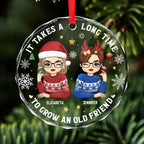 Let's Be Friends 'Til We're Old - Bestie Personalized Custom Circle Glass Ornament - Christmas Gift For Best Friends, BFF, Sisters 685813 - DiyGiftly