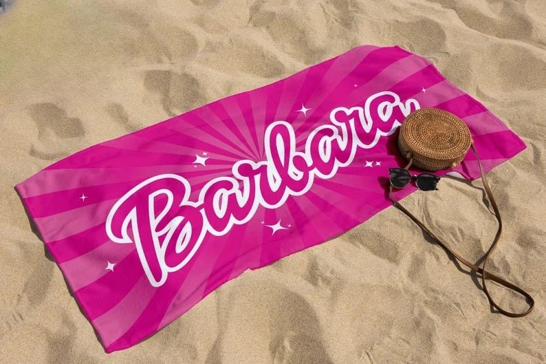 Let's Go Party, Custom Pink Beach Towel, Personalized Name Bath Towel, Kids Towel, Birthday Vacation Gift, Pink Party Favors, Pool Towel 78901504 - DiyGiftly
