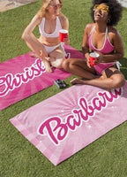 Let's Go Party, Custom Pink Beach Towel, Personalized Name Bath Towel, Kids Towel, Birthday Vacation Gift, Pink Party Favors, Pool Towel 78901504 - DiyGiftly
