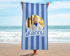 Let's Go Party, Pink Stripe Custom Photo Beach Towel, Personalized Picture Pool Towel, Kids Beach Towel, Bridesmaids/Birthday Gifts 95337216 - DiyGiftly
