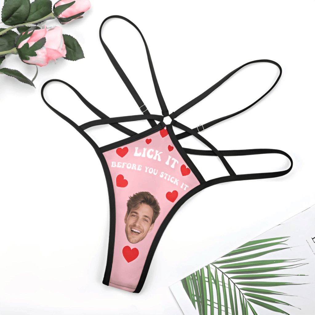 Licked It - Custom Face Women's Thongs, Valentine’s Day & Birthday Gifts for Wife & Girlfriend 1086290 - DiyGiftly
