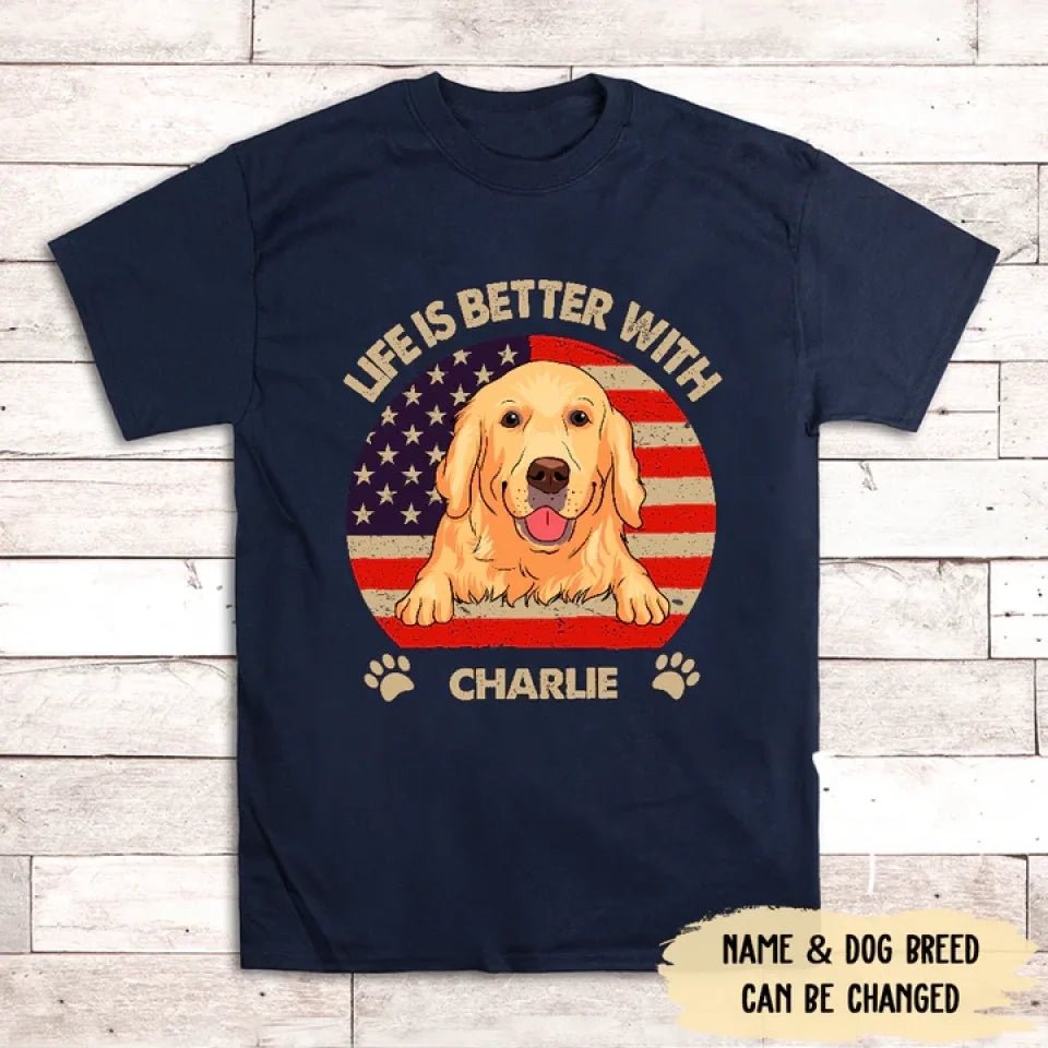 Life Is Better (USA Pattern) - Personalized Custom Unisex T-shirt 664746 - DiyGiftly