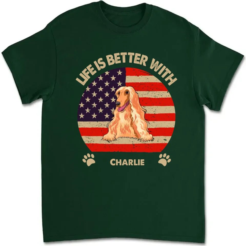 Life Is Better (USA Pattern) - Personalized Custom Unisex T-shirt 664746 - DiyGiftly