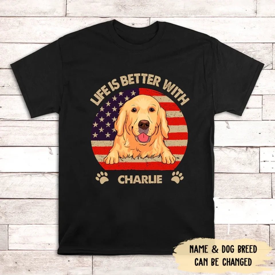 Life Is Better (USA Pattern) - Personalized Custom Unisex T-shirt 664746 - DiyGiftly