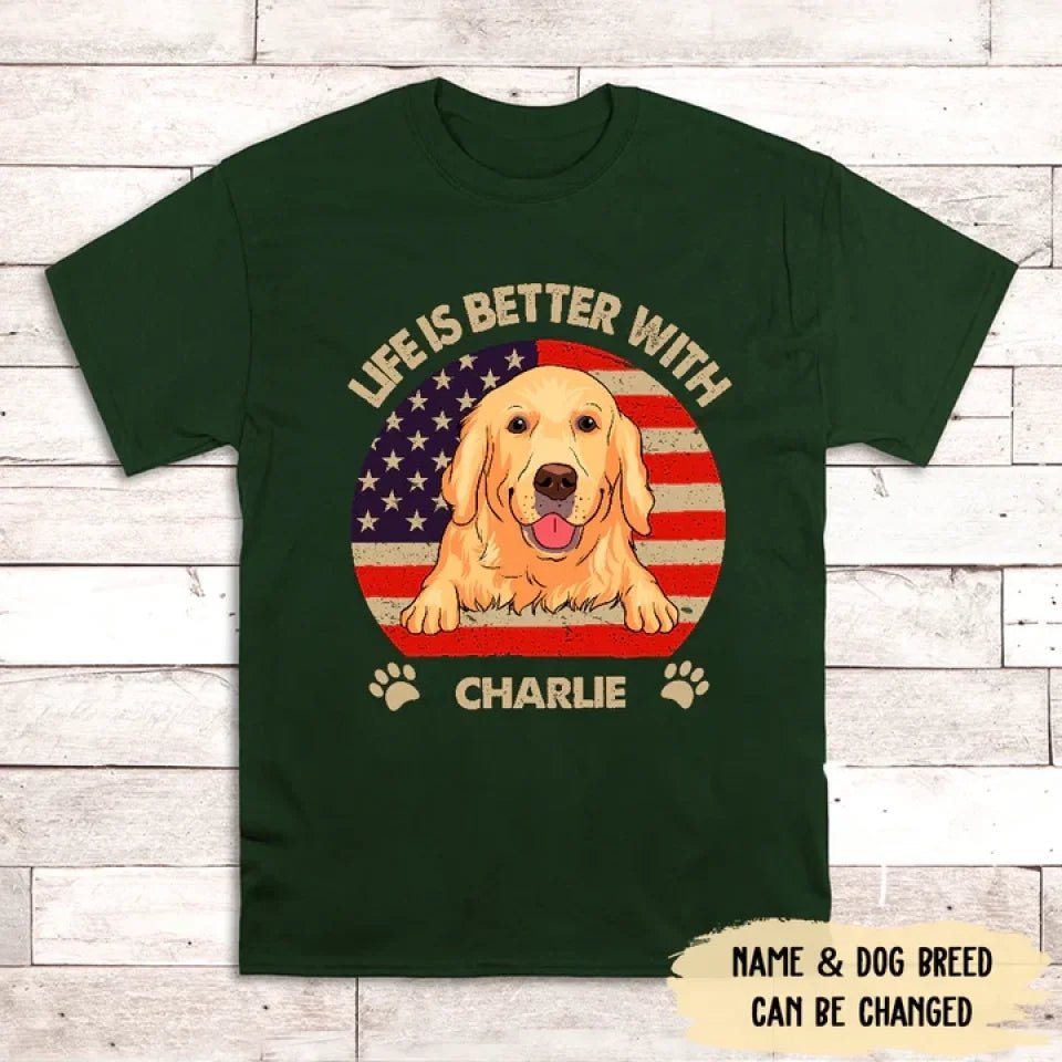 Life Is Better (USA Pattern) - Personalized Custom Unisex T-shirt 664746 - DiyGiftly