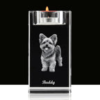 Personalized Dog Memorial Crystal Light Their Memory Crystal Candle Holder 3D Laser Engraved Photo Keepsake