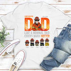 Firefighter Dad T shirt Personalized Name Apparel Cotton Gift pink