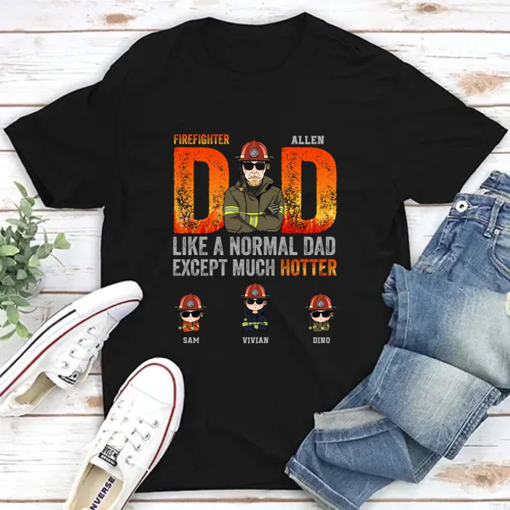 Firefighter Dad T shirt Personalized Name Apparel Cotton Gift main image