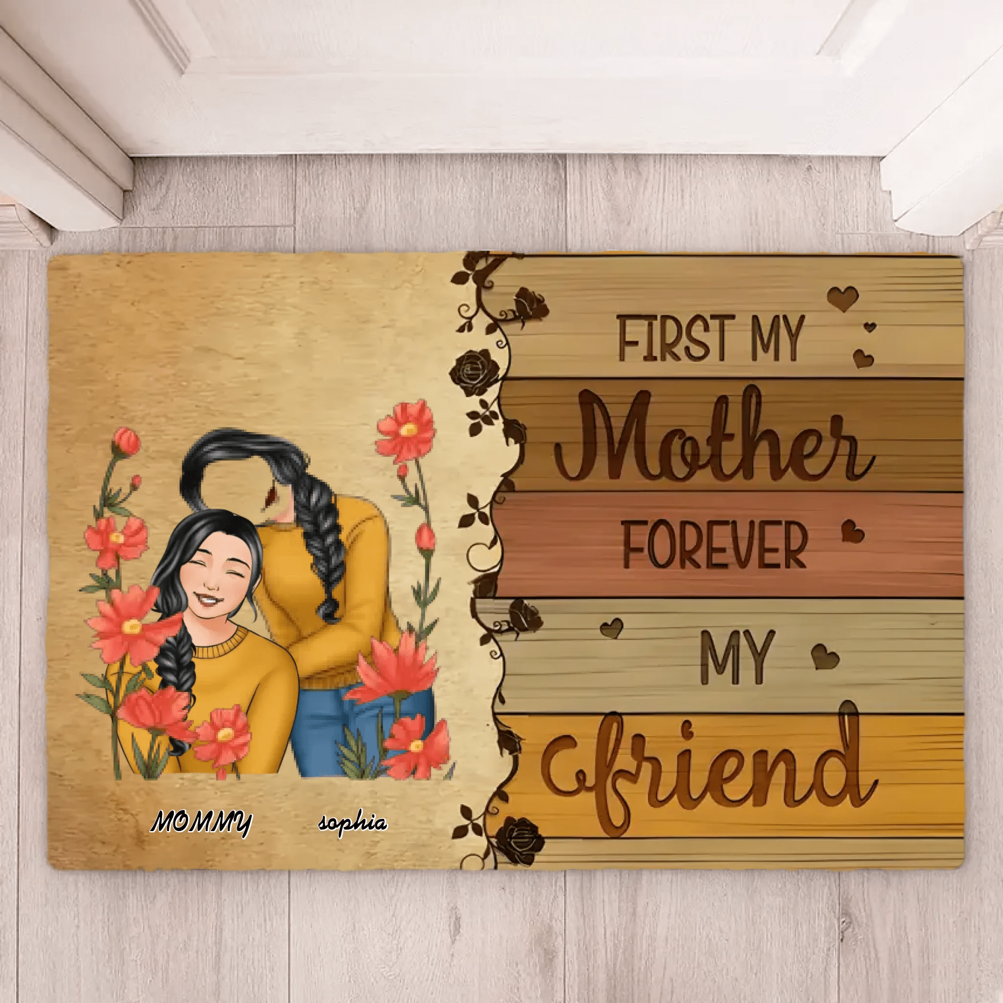 Like Mother Like Daughters Family Portrait - Personalized Mat 706142 - D - DiyGiftly