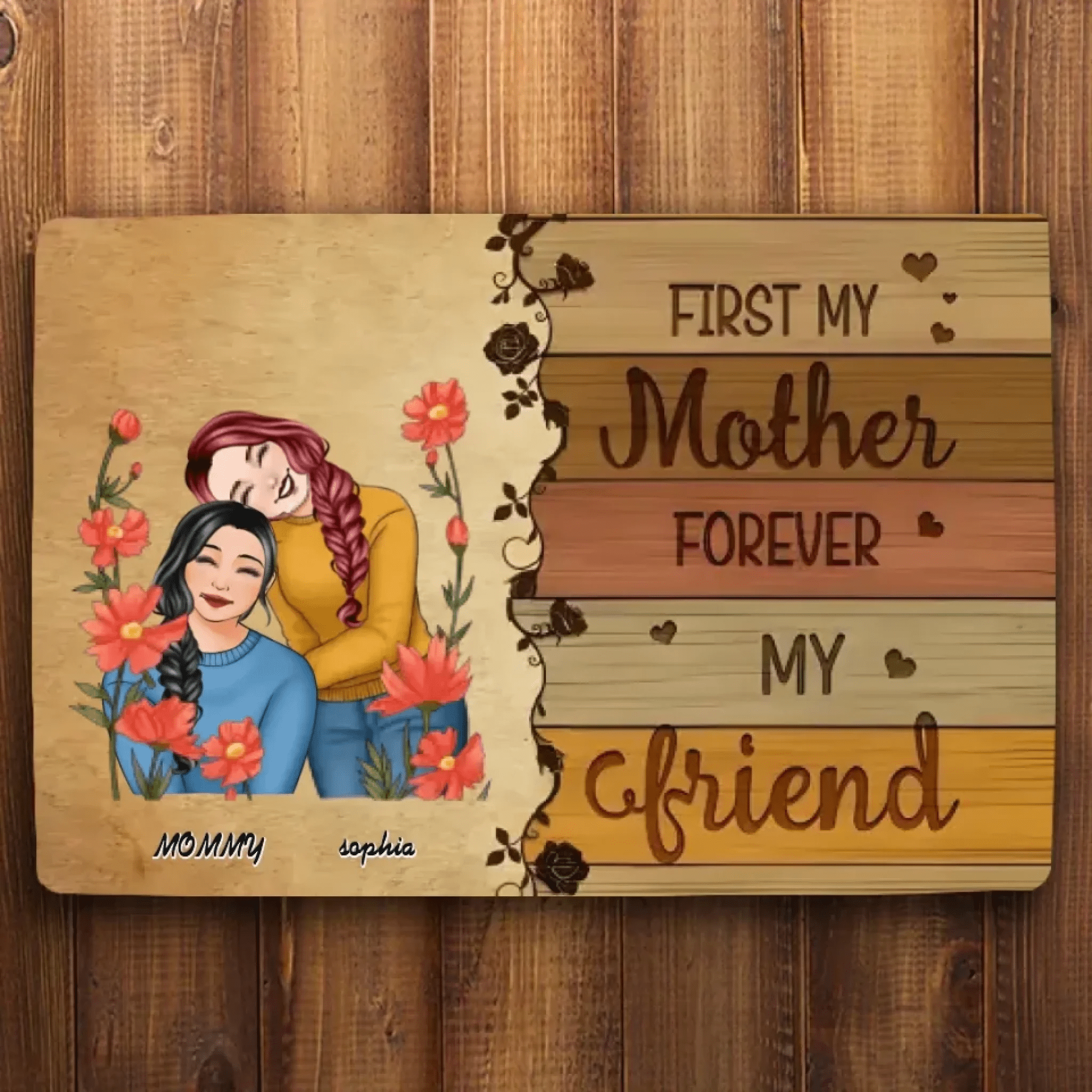 Like Mother Like Daughters Family Portrait - Personalized Mat 706142 - D - DiyGiftly