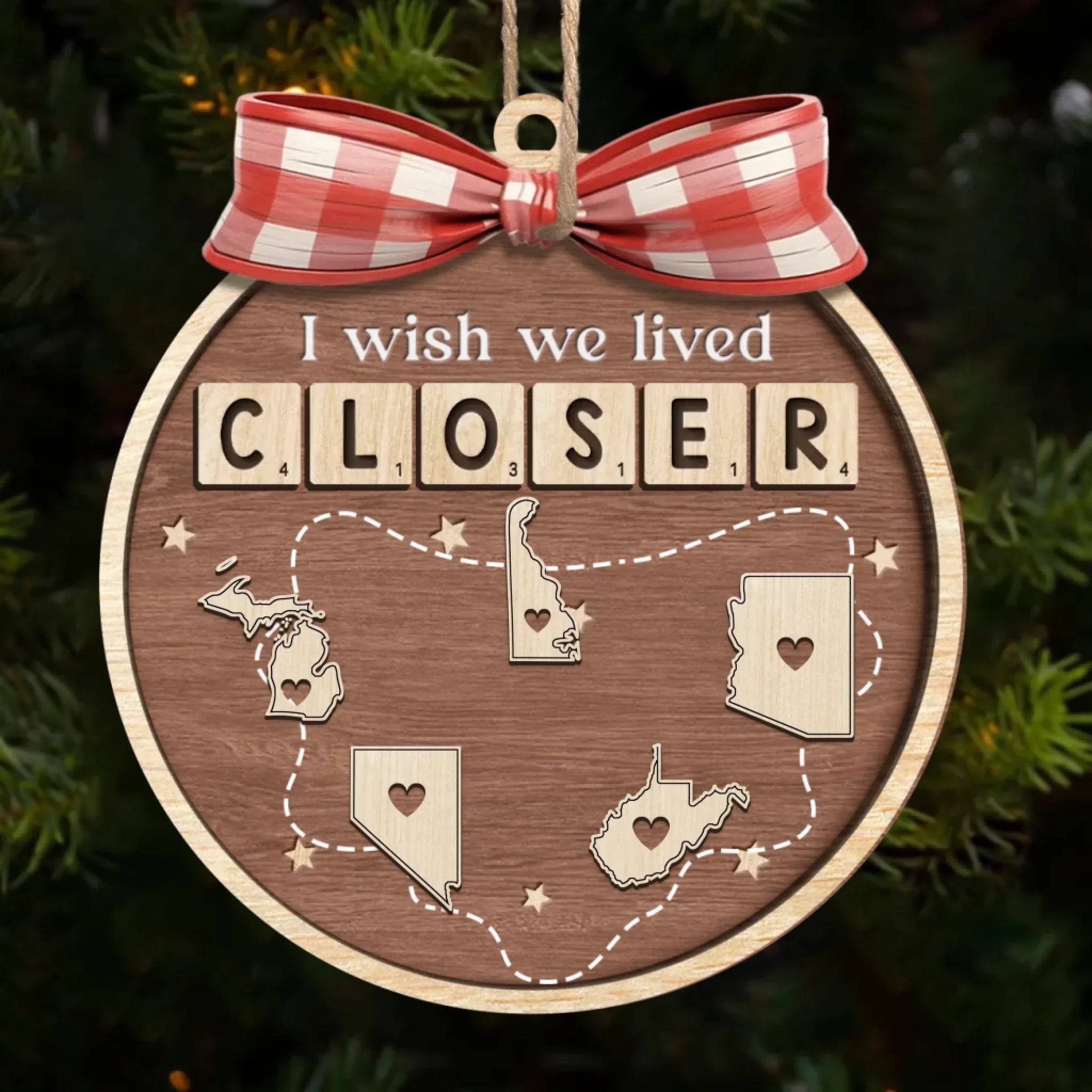 wood ornament birthday gift custom engraving