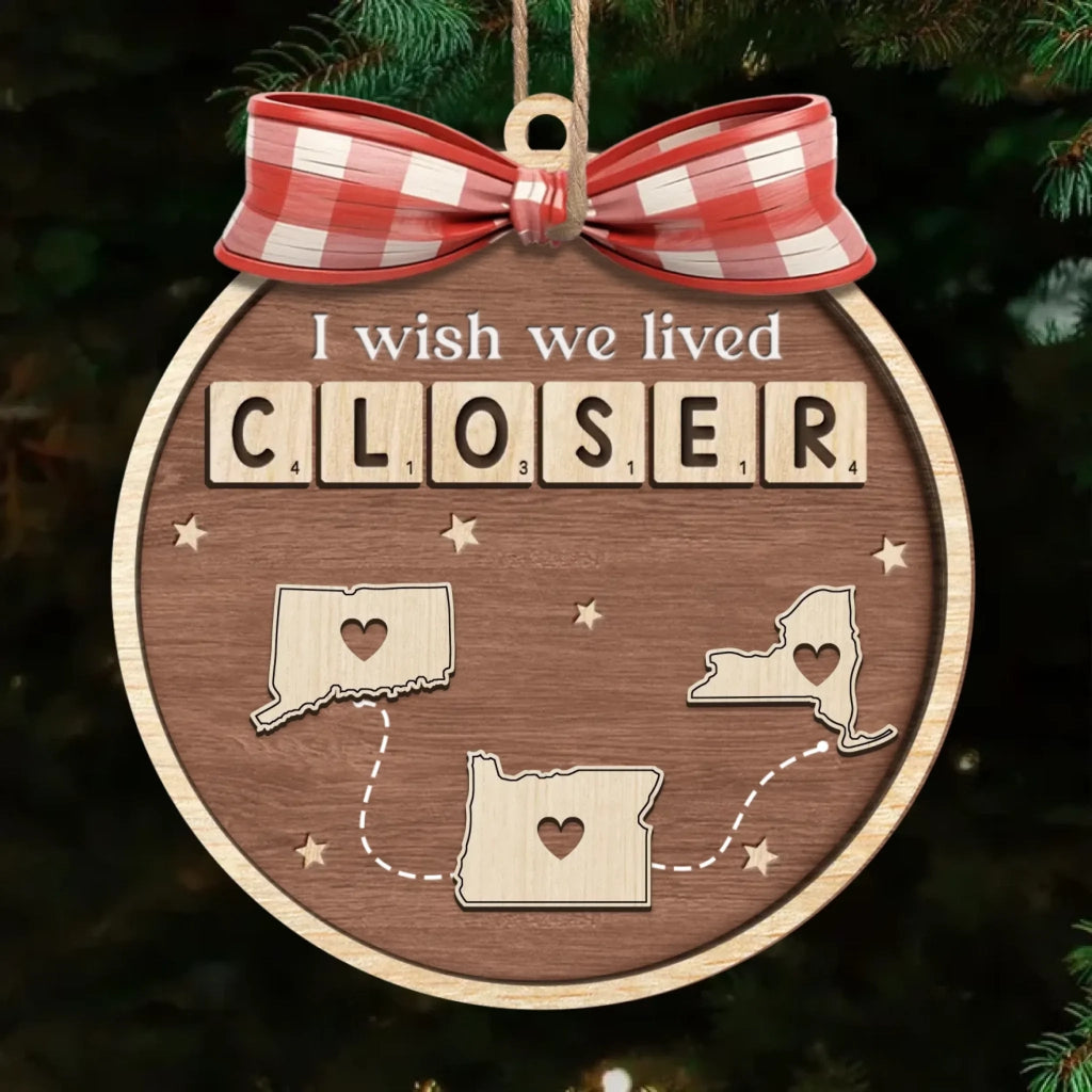 wooden wood ornament custom engraving birthday gift