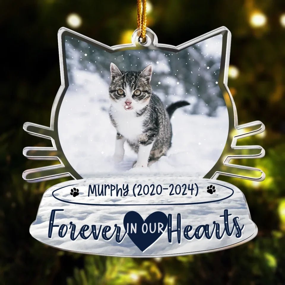 Acrylic Ornament Loss of Cat Gift for Christmas Remembrance Lightweight Lasting Finish