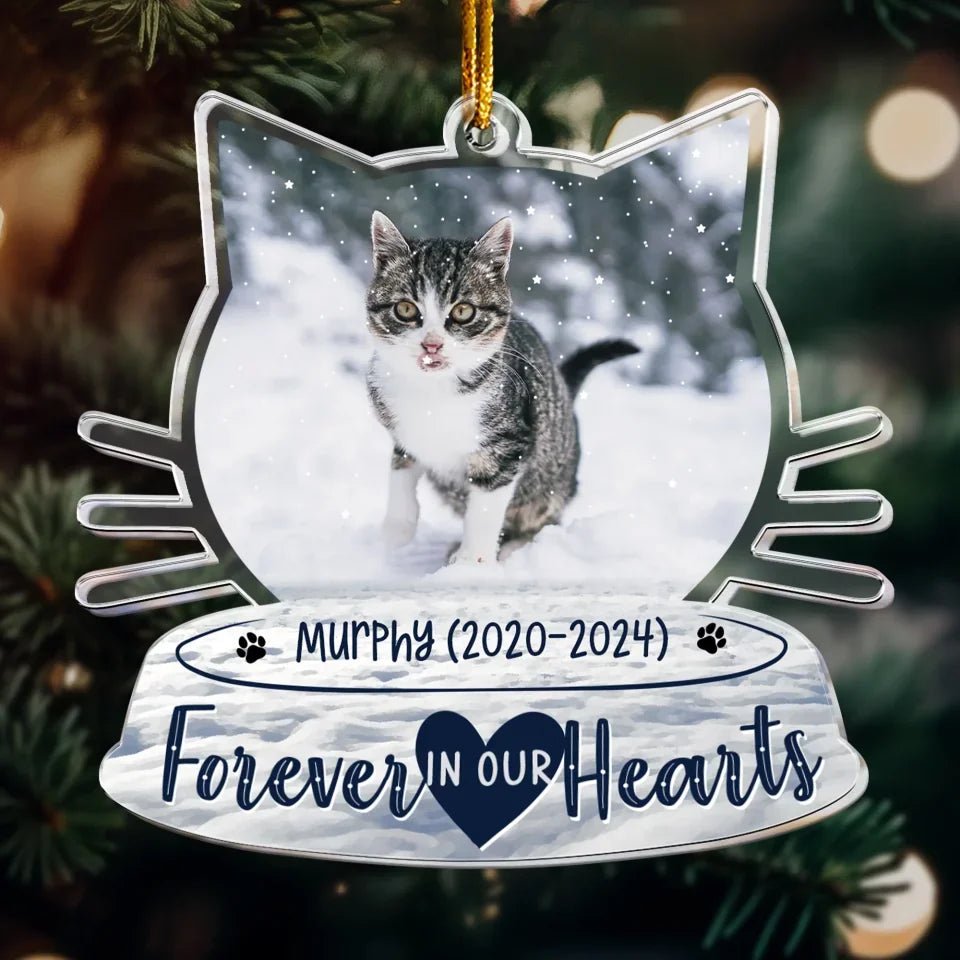 Acrylic Personalized Cat Photo Acrylic Ornament Loss of Cat Gift for Christmas Remembrance