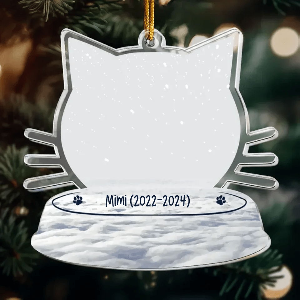 Personalized Cat Photo Acrylic Ornament Lightweight Lasting Finish