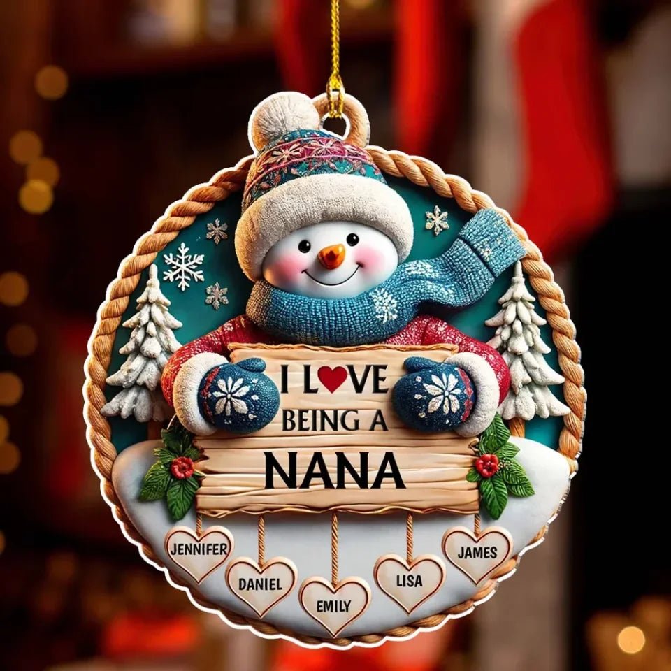 love being a grandma ornament personalized names grandparents day gift
