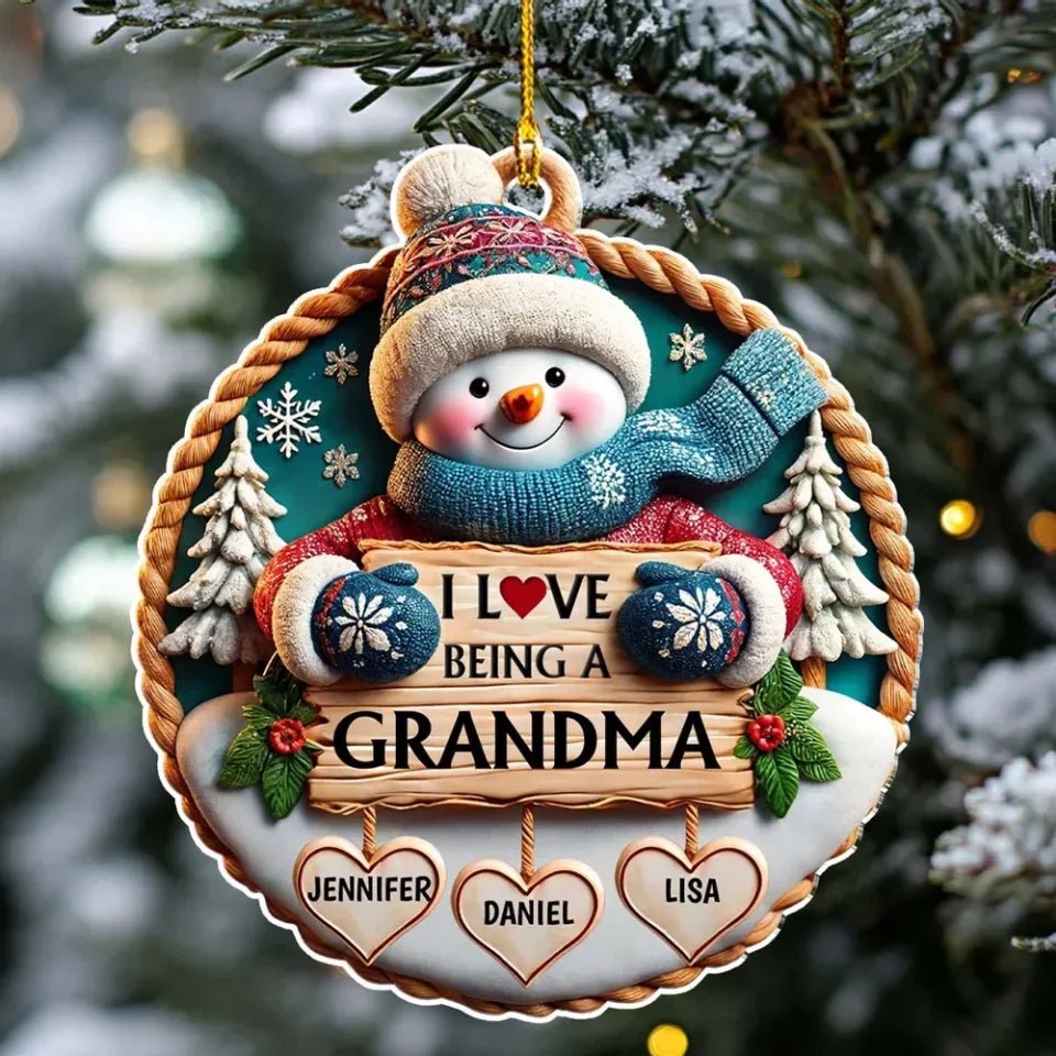 ornament with personalized names love being a grandma grandparents day gift