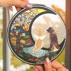 loss of dog gift suncatcher ornament personalized design window hanging keepsake detail view