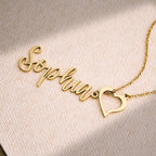 Elegant heart charm jewelry necklace personalized name design gift for grandparents