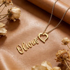 Necklace personalized name design elegant heart charm jewelry