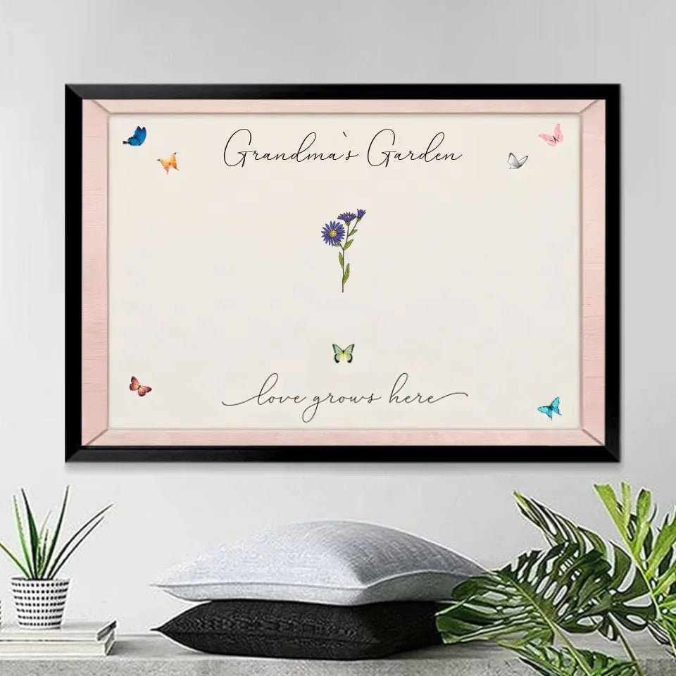 Love Grows In Grandma's Garden - Personalized Wrapped Canvas 713178 - 713257 - DiyGiftly