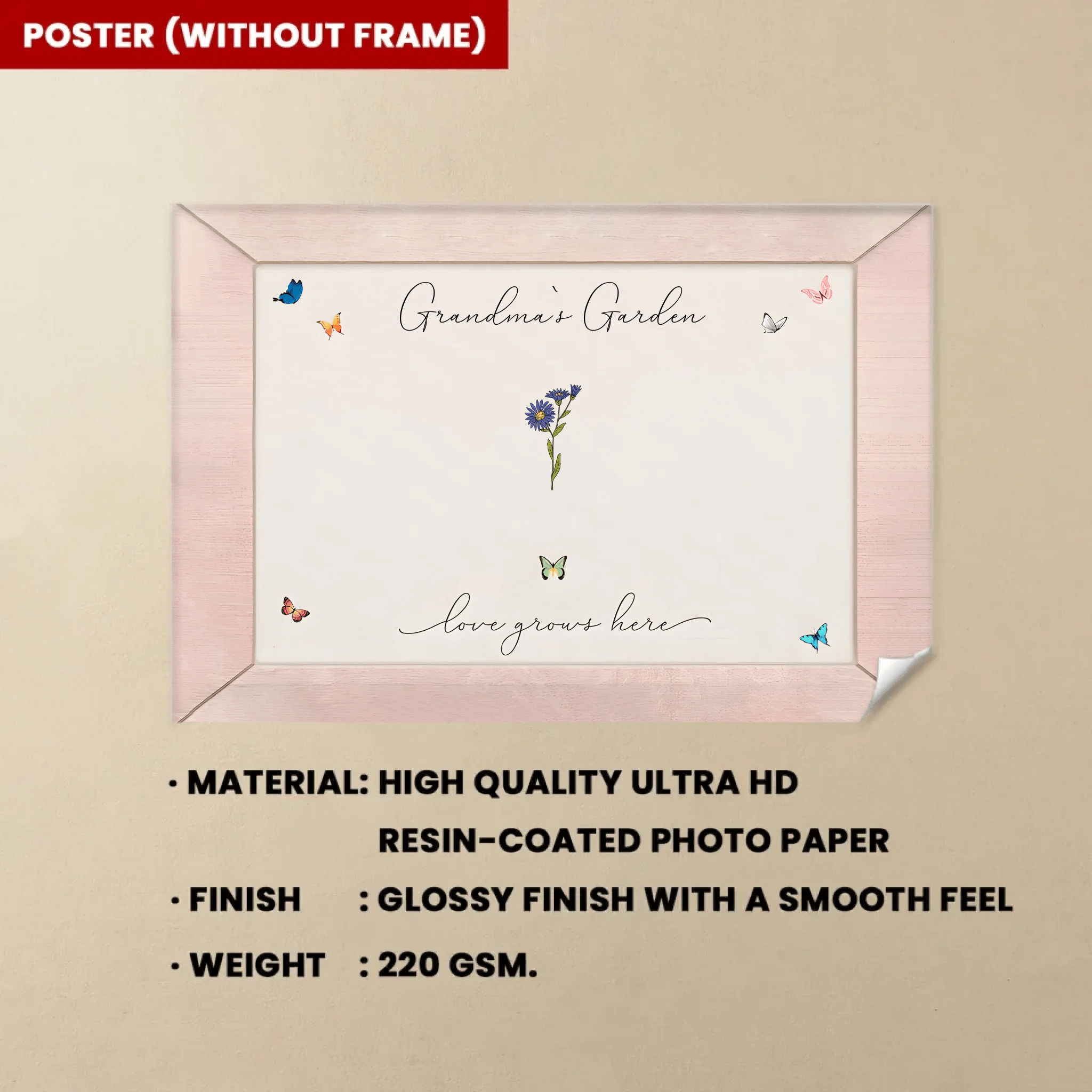 Love Grows In Grandma's Garden - Personalized Wrapped Canvas 713178 - 713257 - DiyGiftly