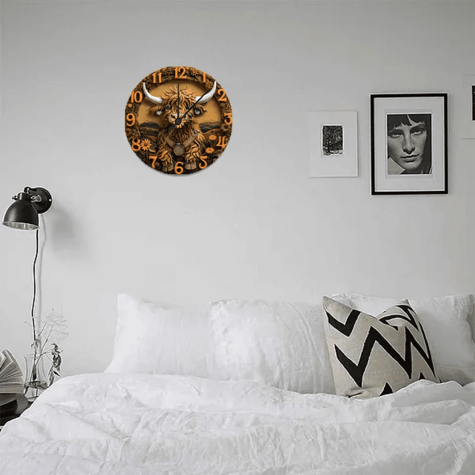 Love Highland Cow - Wall Clock 735512 - DiyGiftly
