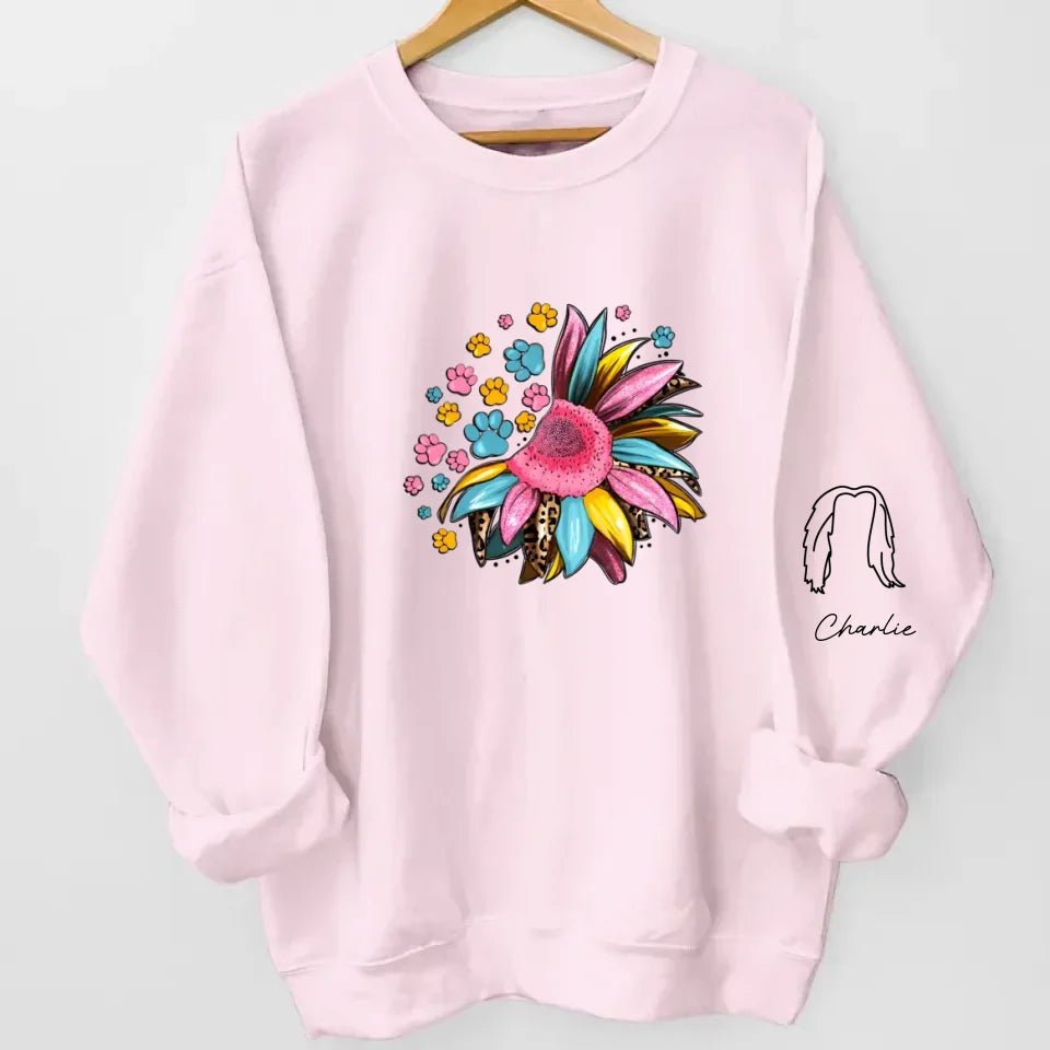 Love Is A Girl And Her Furry Friends - Dog & Cat Personalized Custom Unisex Sweatshirt With Design On Sleeve - Gift For Pet Owners, Pet Lovers 686953 - DiyGiftly