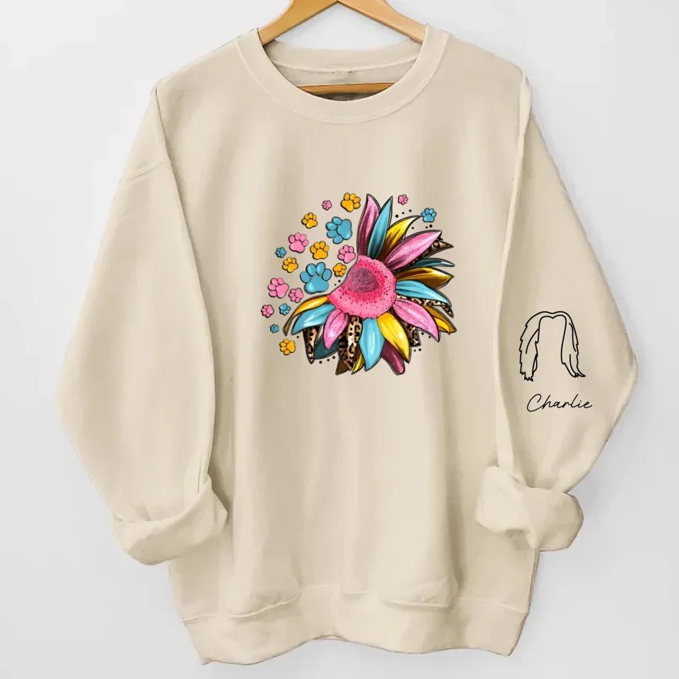 Love Is A Girl And Her Furry Friends - Dog & Cat Personalized Custom Unisex Sweatshirt With Design On Sleeve - Gift For Pet Owners, Pet Lovers 686953 - DiyGiftly
