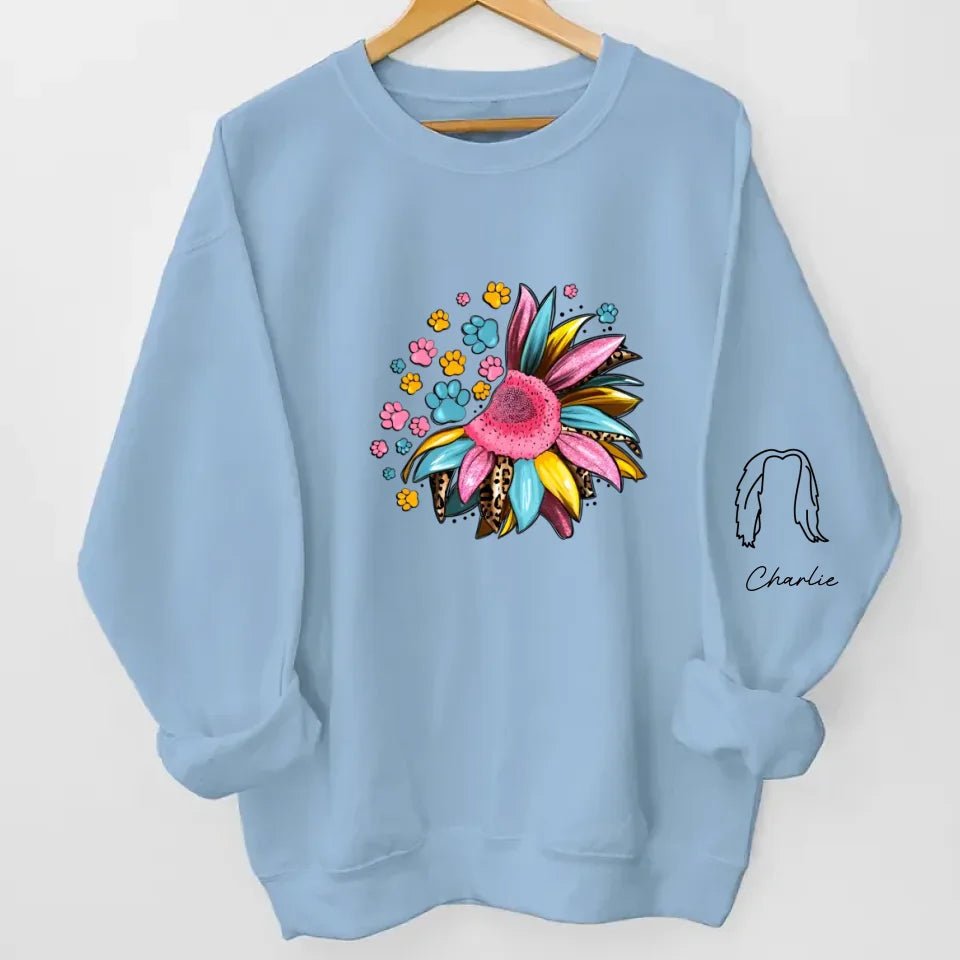 Love Is A Girl And Her Furry Friends - Dog & Cat Personalized Custom Unisex Sweatshirt With Design On Sleeve - Gift For Pet Owners, Pet Lovers 686953 - DiyGiftly