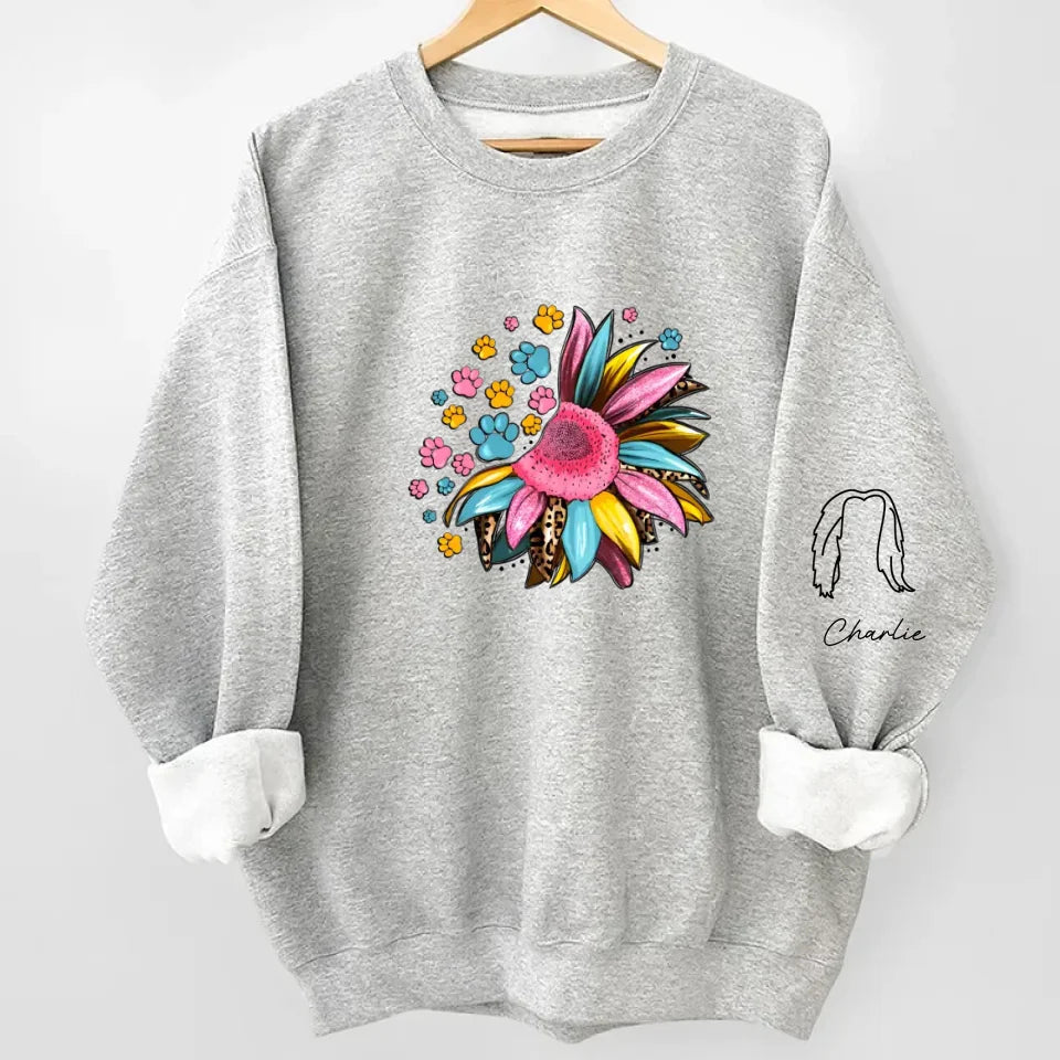 Love Is A Girl And Her Furry Friends - Dog & Cat Personalized Custom Unisex Sweatshirt With Design On Sleeve - Gift For Pet Owners, Pet Lovers 686953 - DiyGiftly