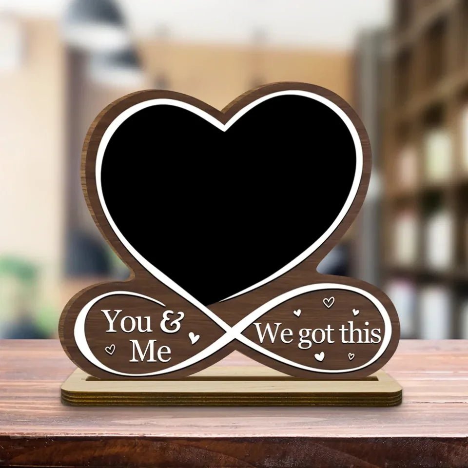 Love Is You - Personalized Custom 2 - Layer Wood Plaque With Flat Base 750537 - DiyGiftly