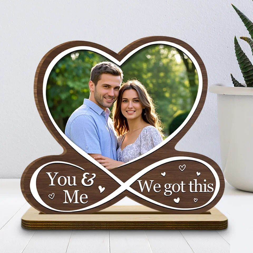 Love Is You - Personalized Custom 2 - Layer Wood Plaque With Flat Base 750537 - DiyGiftly