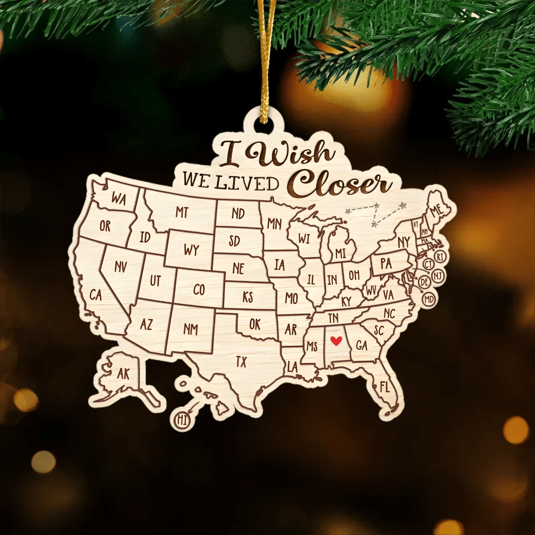 "Love Knows No Distance" – Long Distance Bestie Ornament – Personalized Acrylic Keepsake Gift for Best Friends, Sisters & BFFs – Perfect Christmas & Birthday Present 1142999 - DiyGiftly