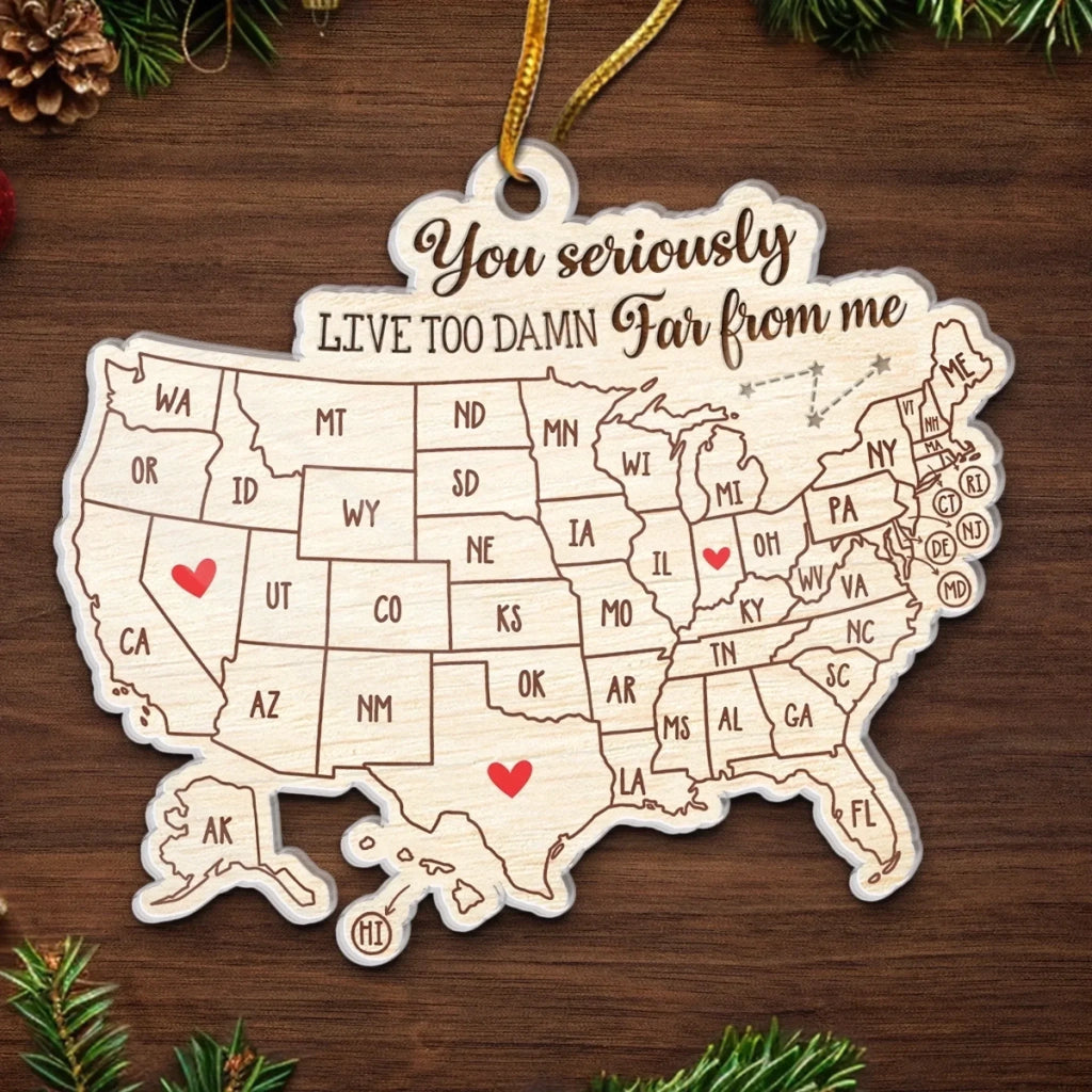 "Love Knows No Distance" – Long Distance Bestie Ornament – Personalized Acrylic Keepsake Gift for Best Friends, Sisters & BFFs – Perfect Christmas & Birthday Present 1142999 - DiyGiftly