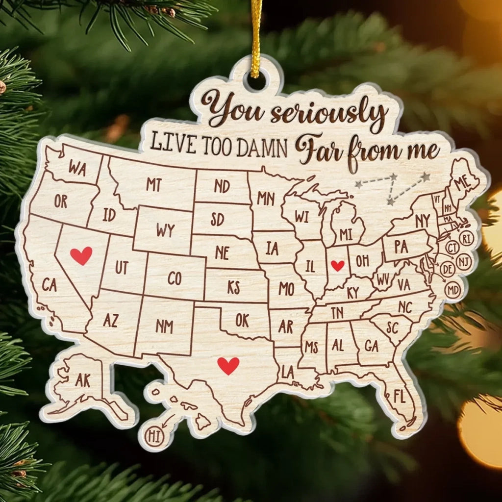 "Love Knows No Distance" – Long Distance Bestie Ornament – Personalized Acrylic Keepsake Gift for Best Friends, Sisters & BFFs – Perfect Christmas & Birthday Present 1142999 - DiyGiftly