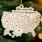 "Love Knows No Distance" – Long Distance Bestie Ornament – Personalized Acrylic Keepsake Gift for Best Friends, Sisters & BFFs – Perfect Christmas & Birthday Present 1142999 - DiyGiftly