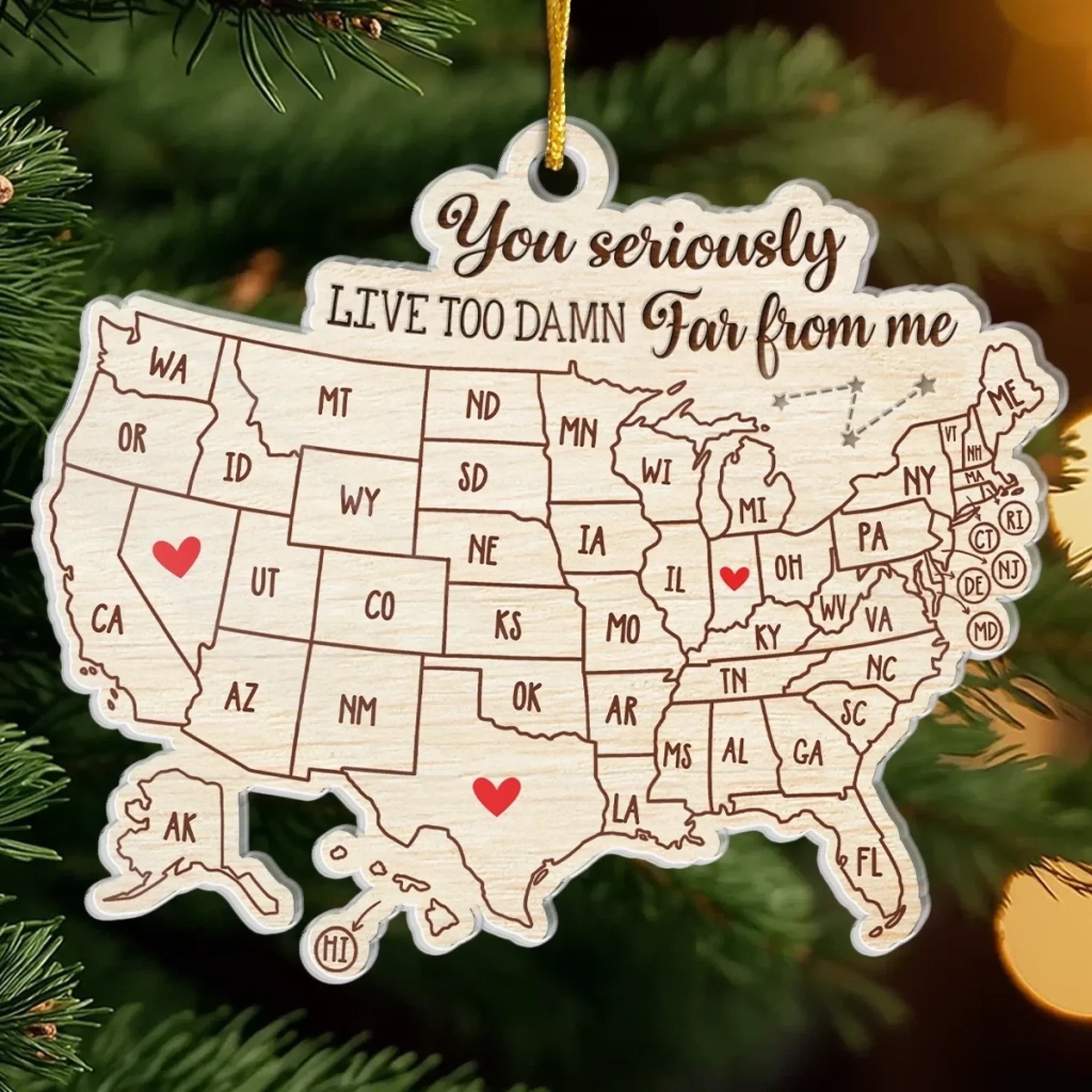 "Love Knows No Distance" – Long Distance Bestie Ornament – Personalized Acrylic Keepsake Gift for Best Friends, Sisters & BFFs – Perfect Christmas & Birthday Present 1142999 - DiyGiftly
