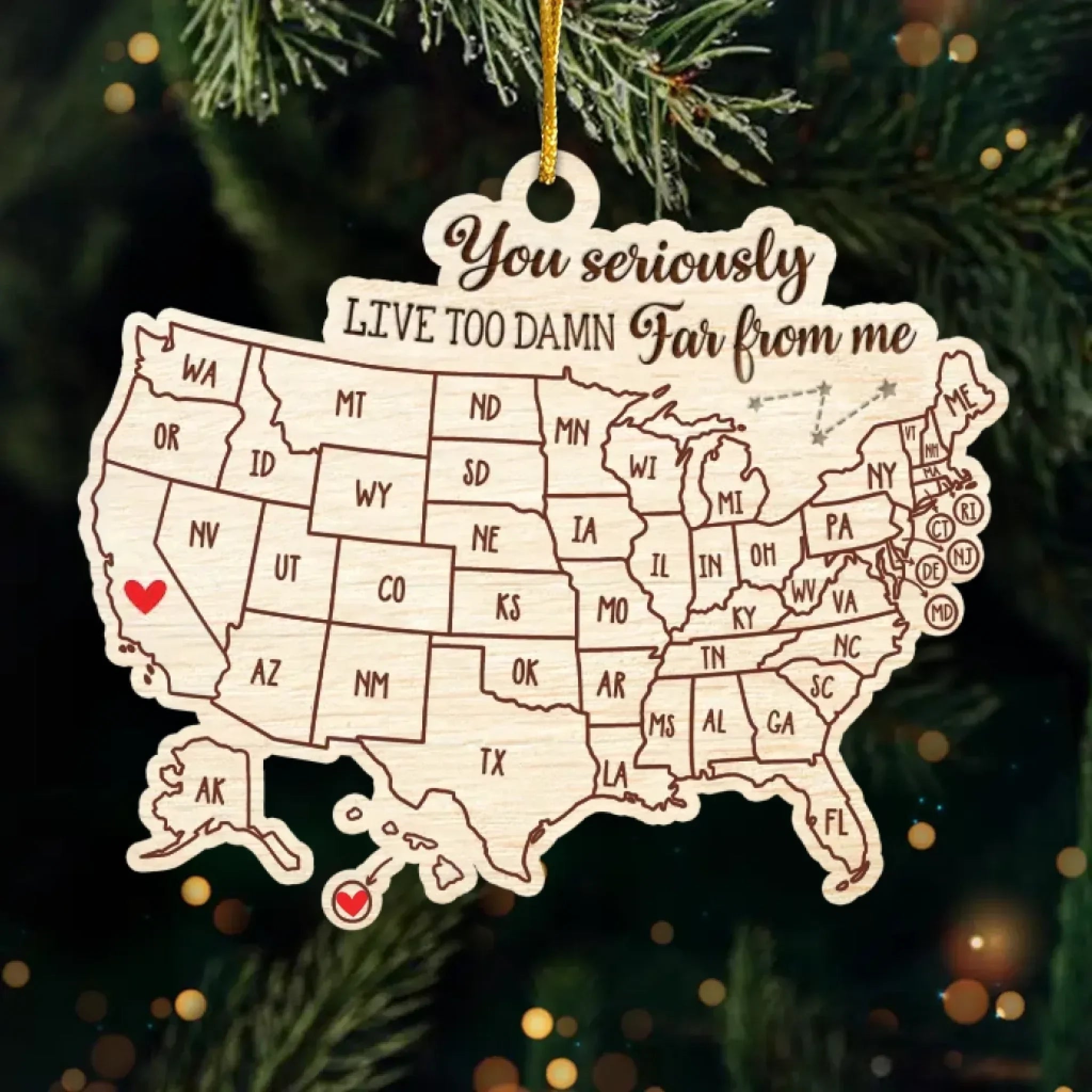 "Love Knows No Distance" – Long Distance Bestie Ornament – Personalized Acrylic Keepsake Gift for Best Friends, Sisters & BFFs – Perfect Christmas & Birthday Present 1142999 - DiyGiftly
