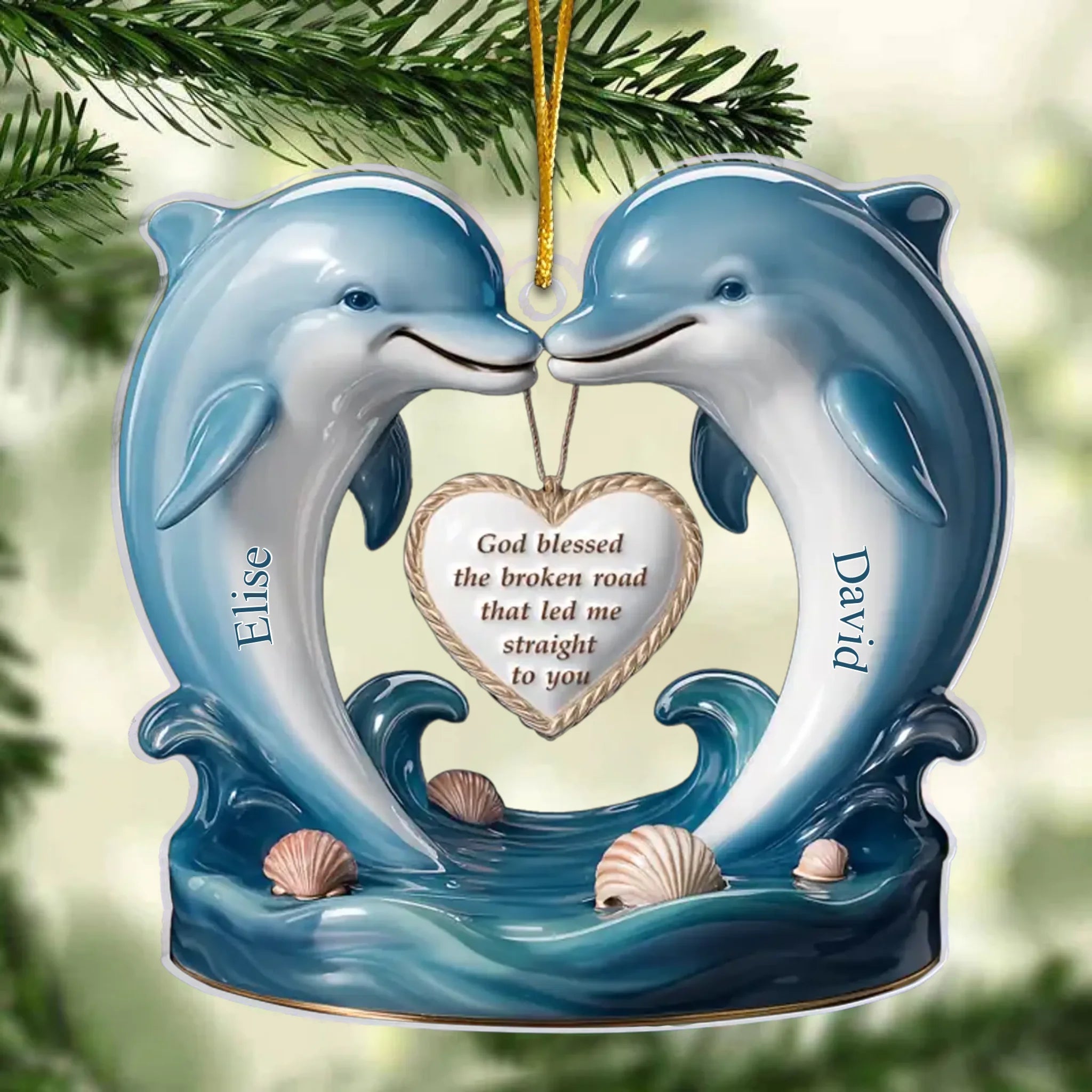 personalized photo and name heart theme design acrylic ornament gift for boyfriend