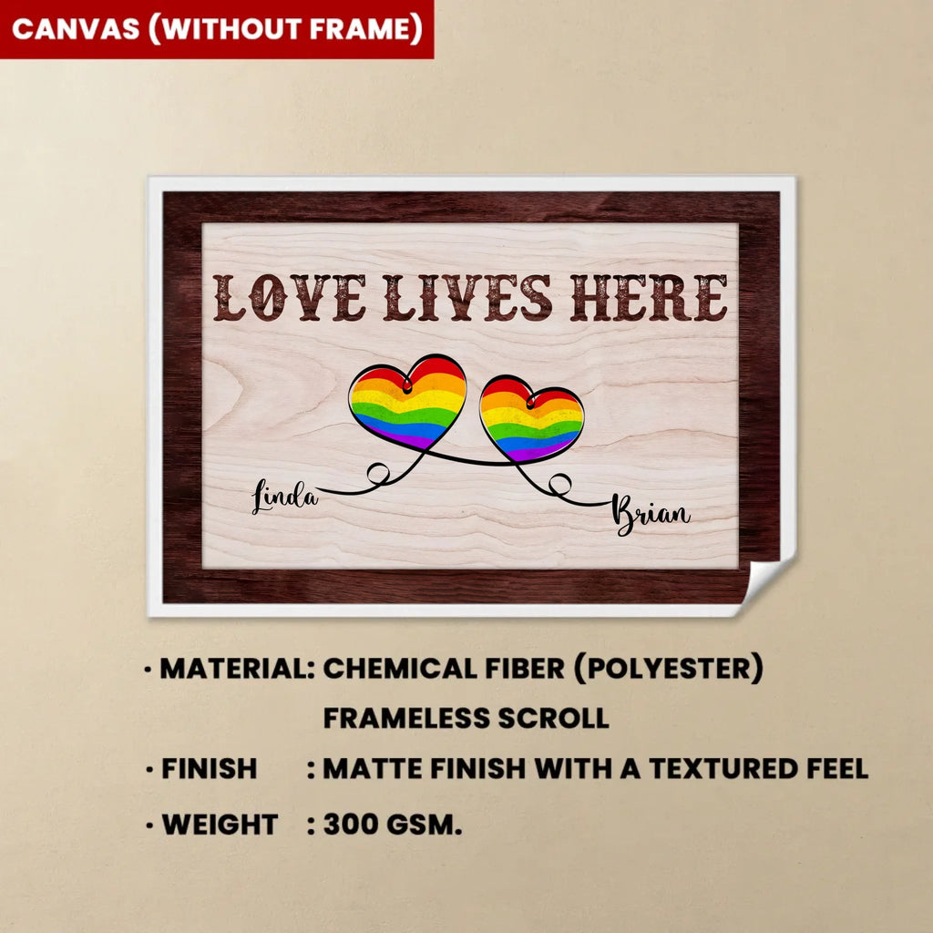 Love Lives Here - Personalized Wrapped Canvas 754225 - 754459 - DiyGiftly