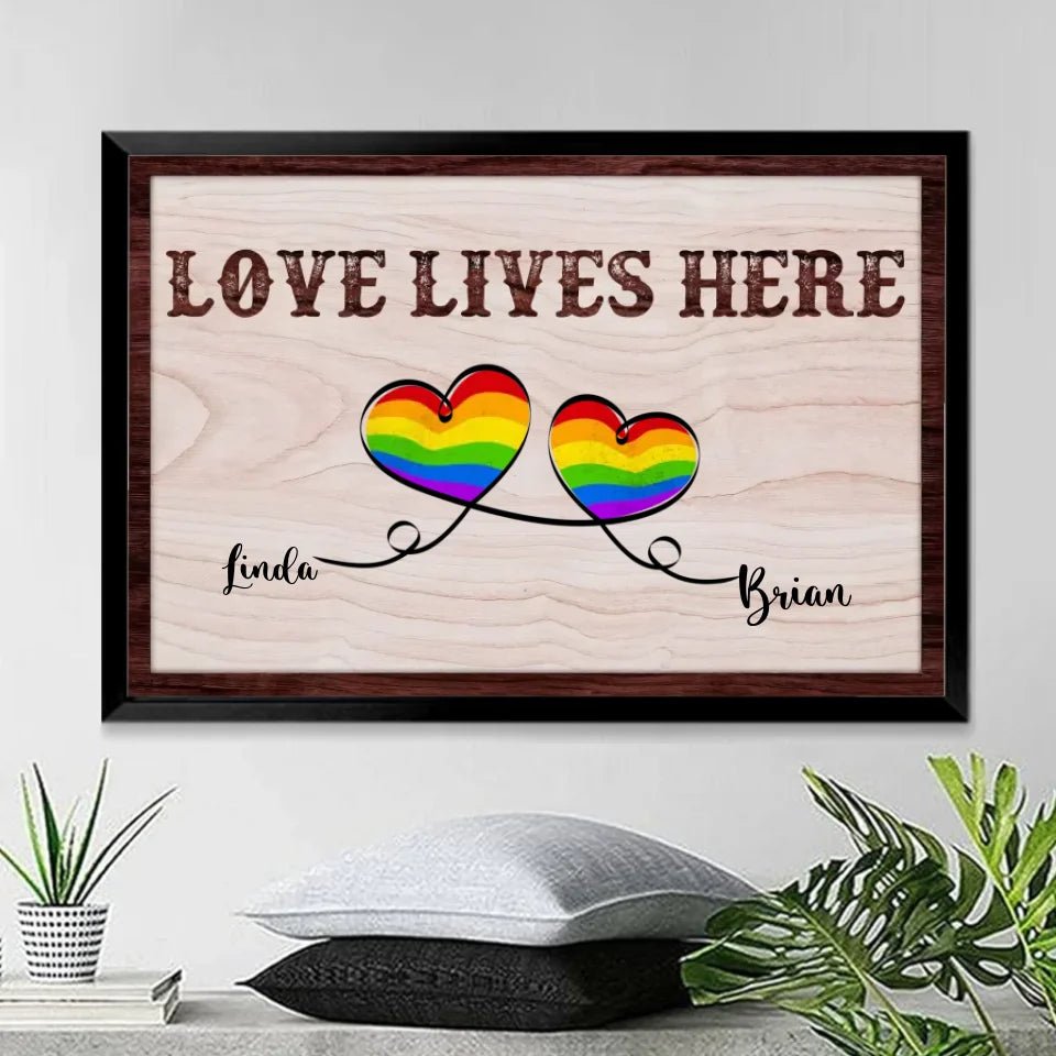 Love Lives Here - Personalized Wrapped Canvas 754225 - 754459 - DiyGiftly