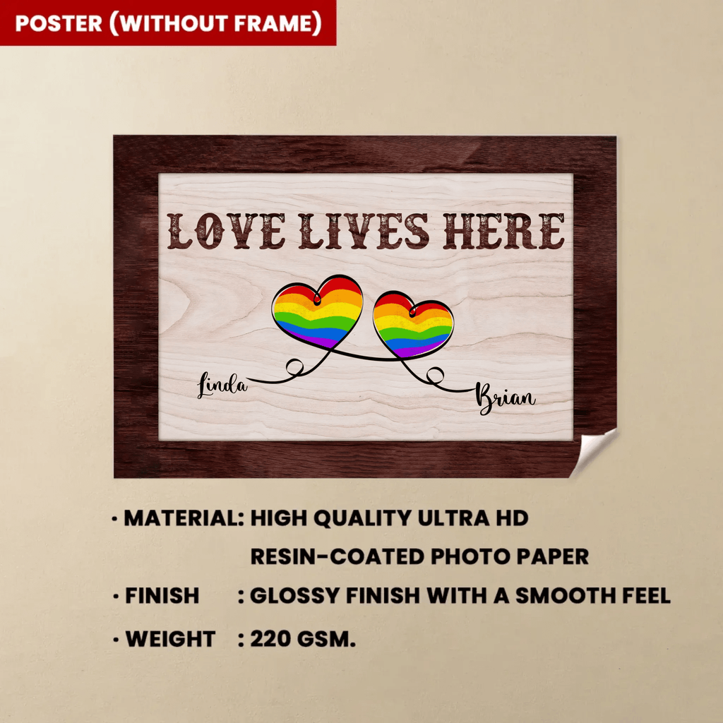 Love Lives Here - Personalized Wrapped Canvas 754225 - 754459 - DiyGiftly